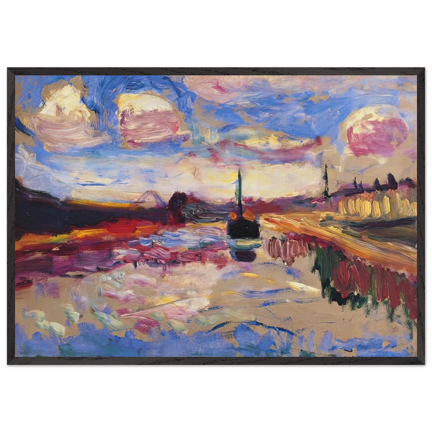 CANAL DU MIDI 1899 - Henri Matisse 70x100 cm / 28x40 inches Framed Art Print – Black Wooden Frame