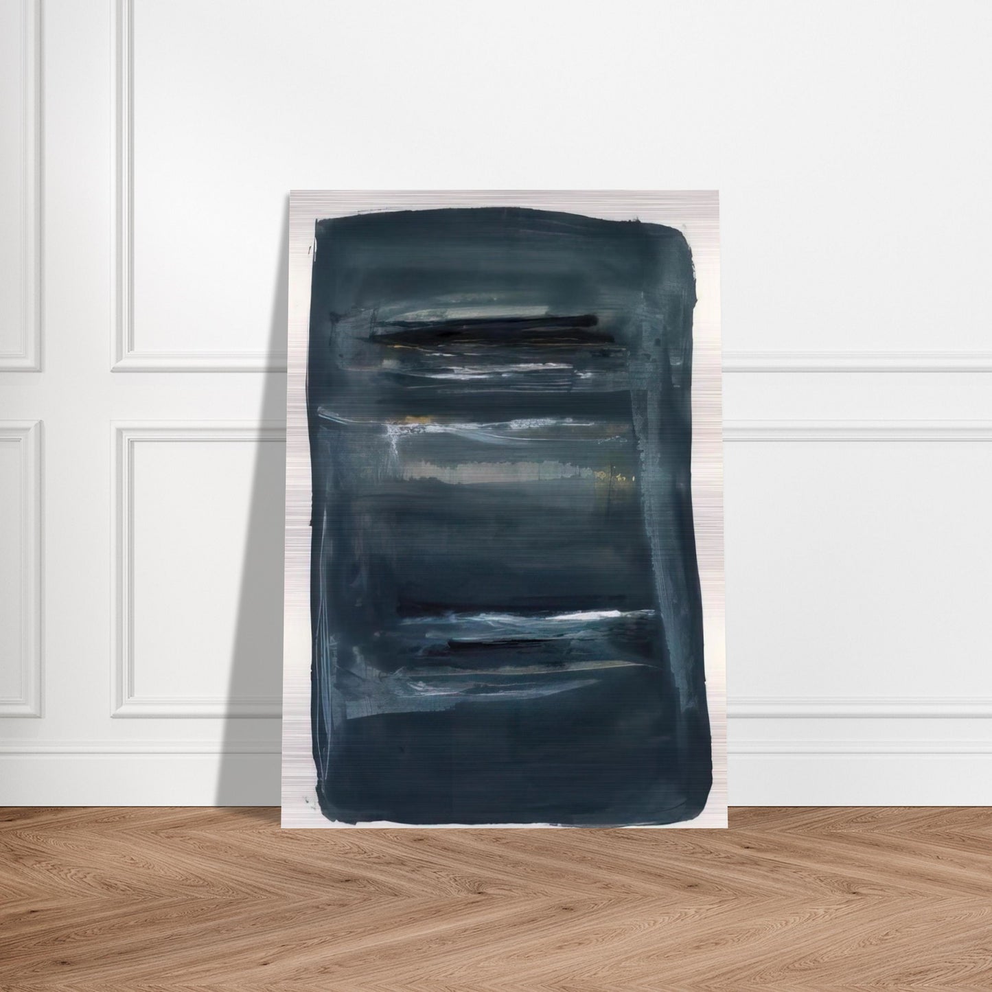 Abstract with Blue and Black - Abstract Expressionism - Larry Zox Brushed Aluminum Print - 70x100 cm / 28x40 inches | Larry Zox Aluminum Print | Larry Zox Prints