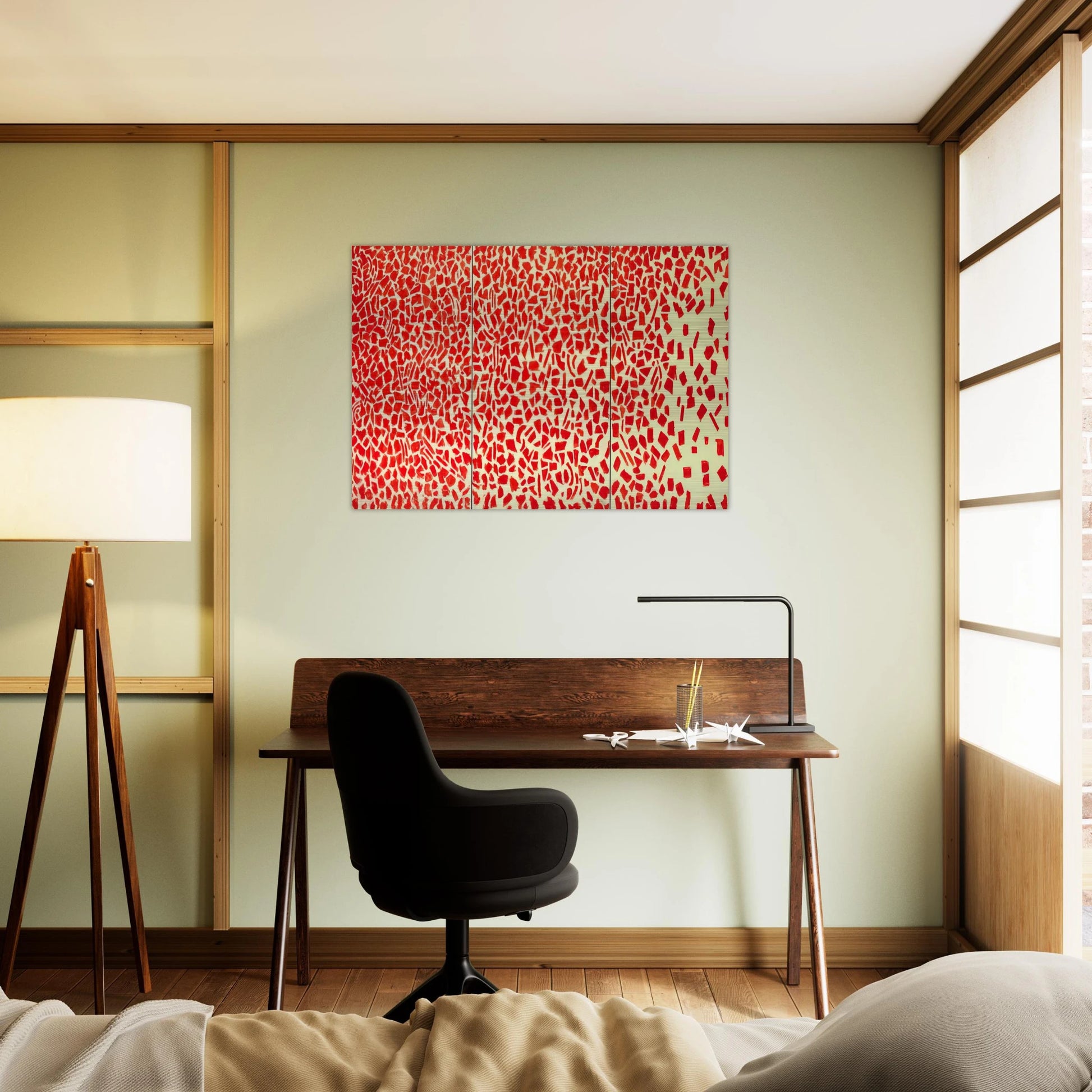 RED AZALEAS SINGING AND DANCING ROCK AND ROLL MUSIC 1976 - Alma Woodsey Thomas Brushed Aluminum Print - 70x100 cm / 28x40 inches | Alma Woodsey Thomas Aluminum Print | Alma Woodsey Thomas Prints