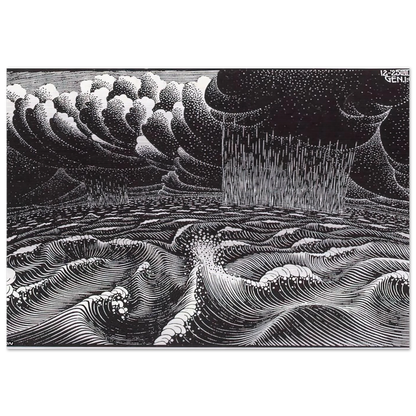 THE 2ND DAY OF THE CREATION - MC Escher Brushed Aluminum Print - 70x100 cm / 28x40 inches | MC Escher Aluminum Print | MC Escher Prints