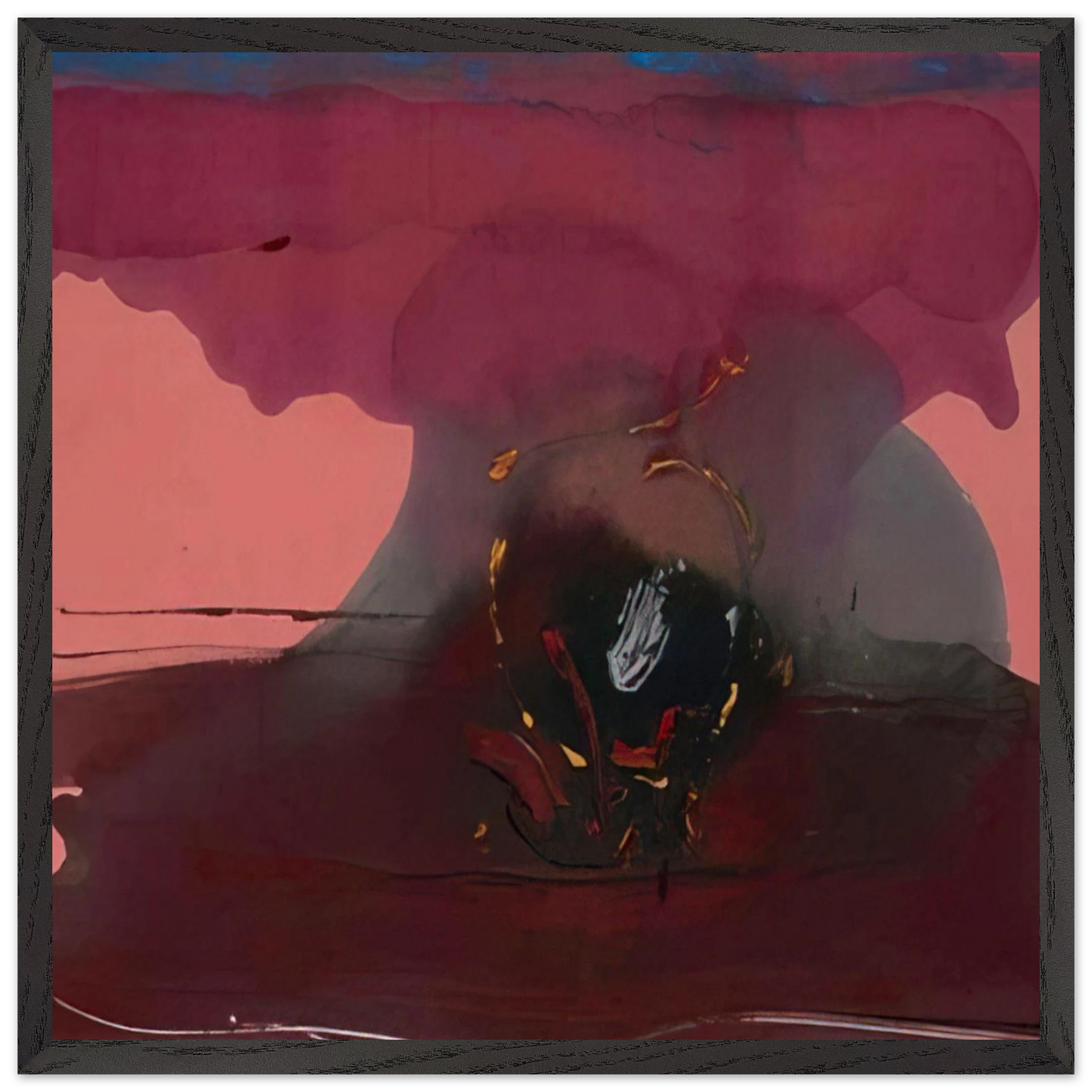 Helen Frankenthaler - Harbinger - 1986 Wall art - 28x43  cm / XL (11x17 inches) - Premium Wooden Framed Poster With Fine Art Paper-canvas - Wood frame
