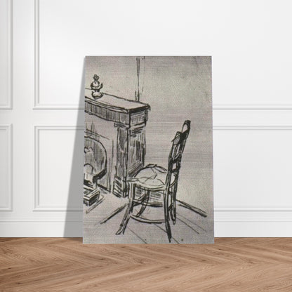 Chair near the Stove - Vincent van Gogh Brushed Aluminum Print - 70x100 cm / 28x40 inches | Vincent van Gogh Aluminum Print | Vincent van Gogh Prints