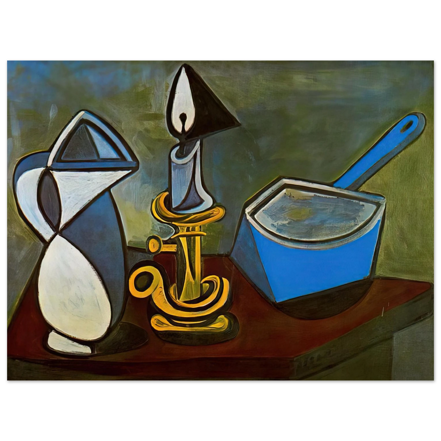 Pablo Picasso - Jug, candle and enamel pan - 1945  75x100 cm / 30x40inches Fine Art Poster