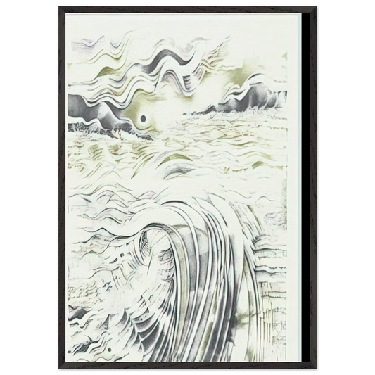 AN UNTITLED PRINT 1982 - Lee Bontecou 70x100 cm / 28x40 inches Framed Art Print – Black Wooden Frame