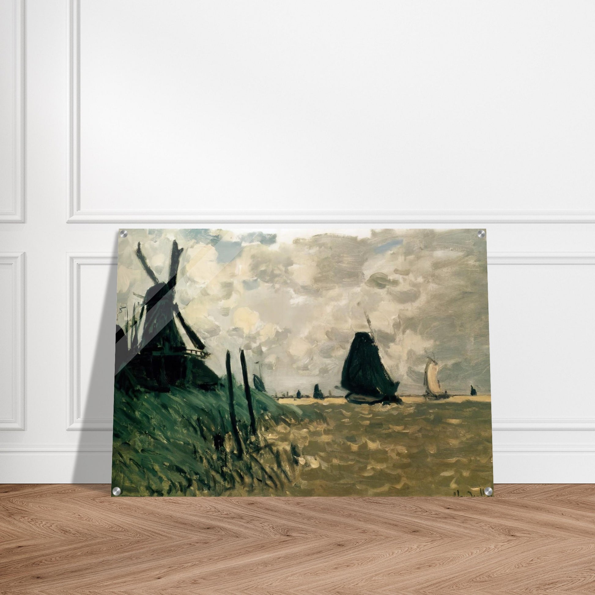 A Windmill near Zaandam - claude monet Acrylic Print - 70x100 cm / 28x40″ inches