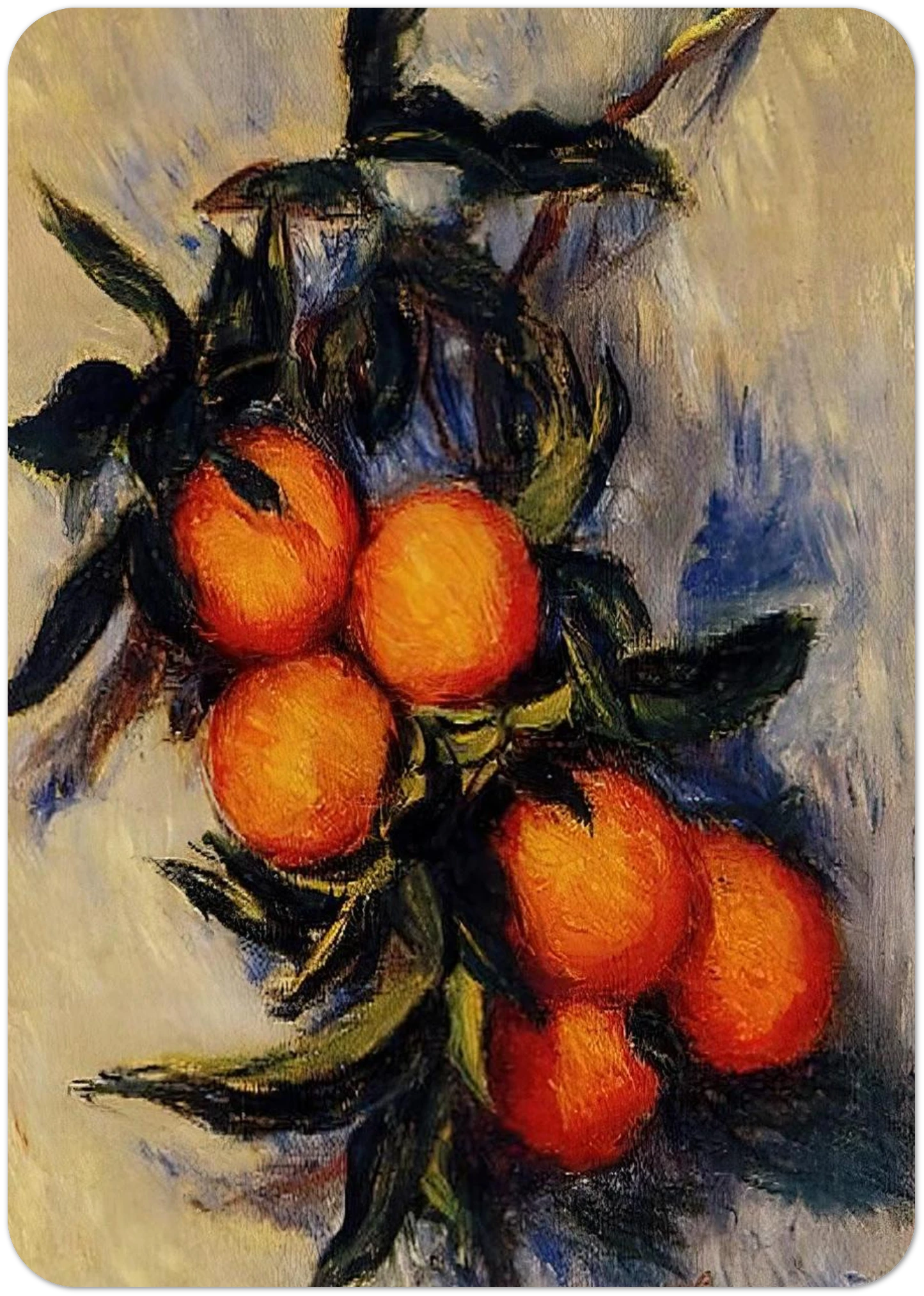Branch of Orange Bearing Fruit By claude monet Pack of 10 Post Cards | claude monet Post Cards | A6 (10.5 x 14.8 cm) - 4.1 x 5.8 inches