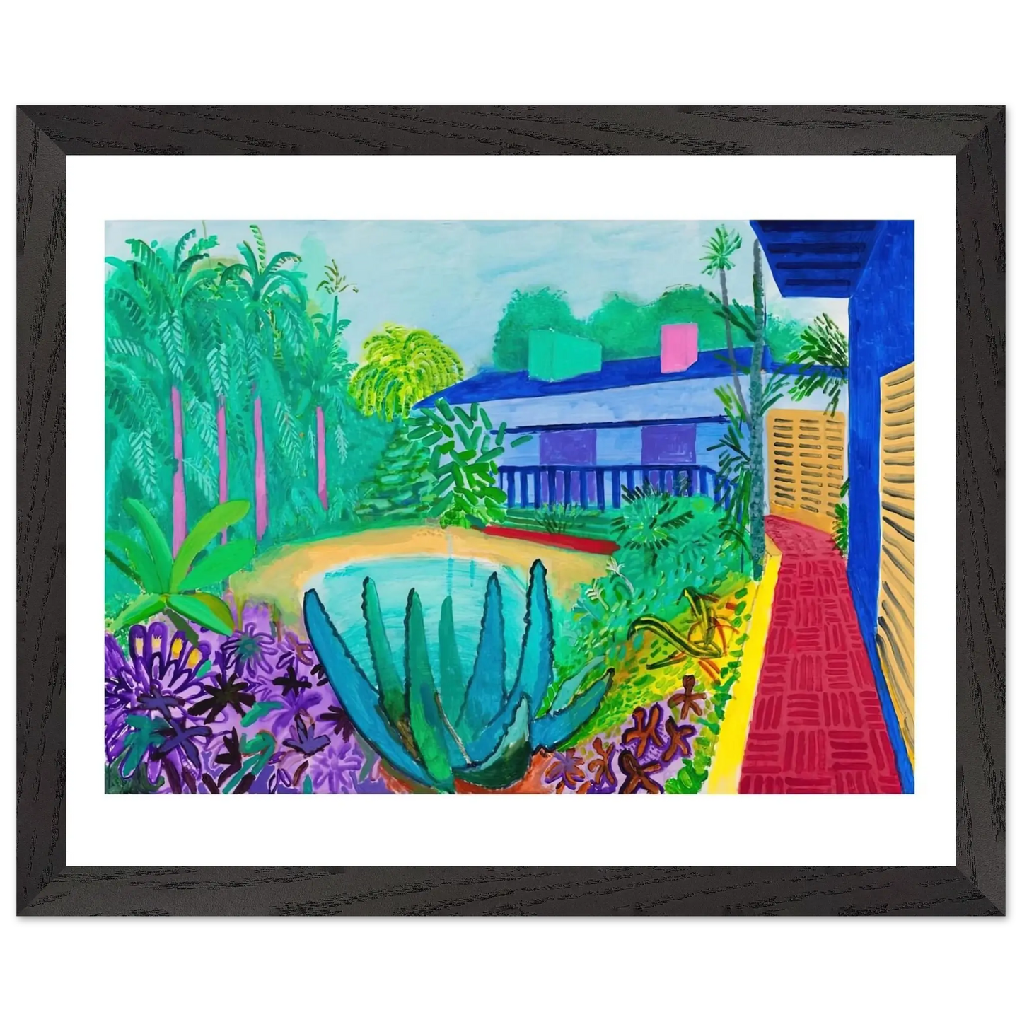 David Hockney - David Hockney Wall art - 13x18 cm / 5x7 Inches - Premium Wooden Framed Poster With Fine Art Paper - Black frame
