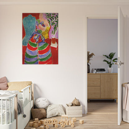 THE STRIPED DRESS 1938 - Henri Matisse Brushed Aluminum Print - 70x100 cm / 28x40 inches | Henri Matisse Aluminum Print | Henri Matisse Prints