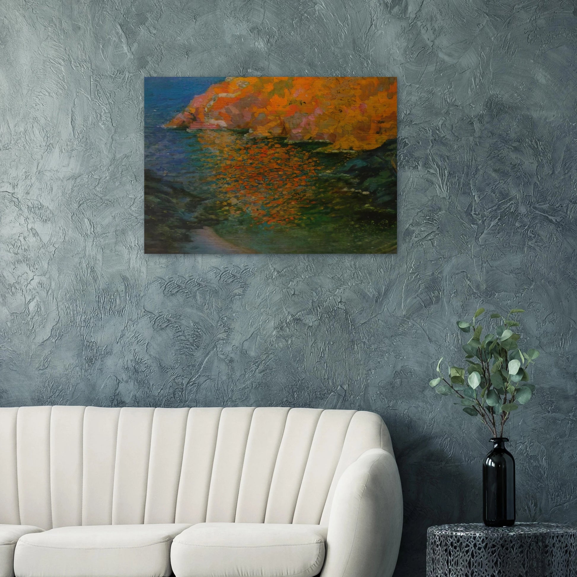 SMALL ROCKY BAY OF NANS CADAQUES 1921 - Salvador Dali Brushed Aluminum Print - 70x100 cm / 28x40 inches | Salvador Dali Aluminum Print | Salvador Dali Prints
