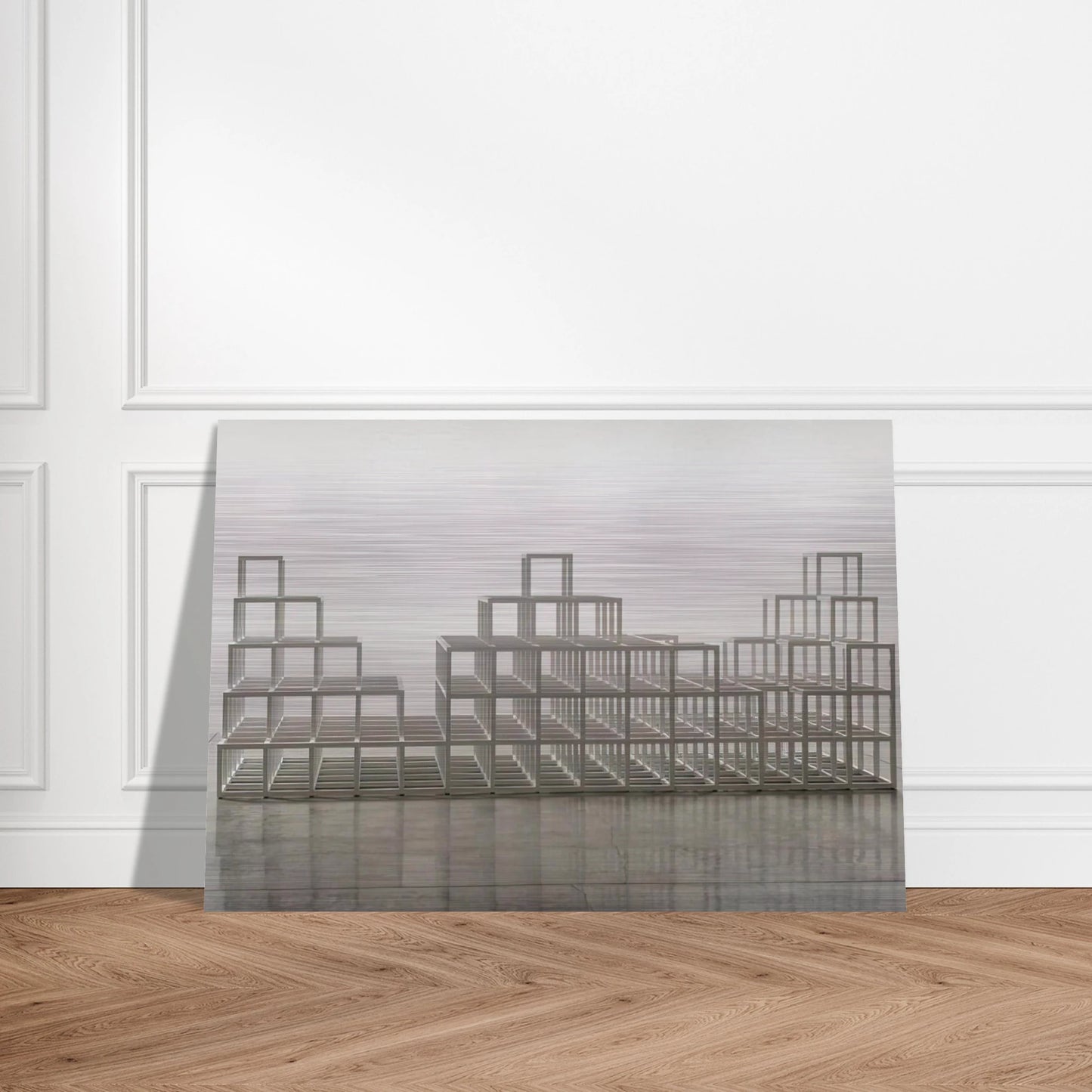 Structure with Three Towers - Sol LeWitt Brushed Aluminum Print - 70x100 cm / 28x40 inches | Sol LeWitt Aluminum Print | Sol LeWitt Prints