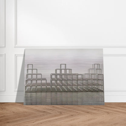 Structure with Three Towers - Sol LeWitt Brushed Aluminum Print - 70x100 cm / 28x40 inches | Sol LeWitt Aluminum Print | Sol LeWitt Prints