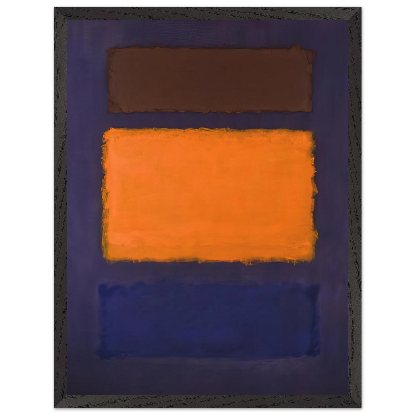 Mark Rothko - Brown, Orange, Blue on Maroon - c.1963  United States Wall Art - 60x80 cm / 24x32 inches - Premium Wooden Framed Poster With Fine Art Paper-canvas - Black frame