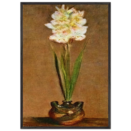 Gladiolus - claude monet 70x100 cm / 28x40 inches Framed Art Print – Black Wooden Frame