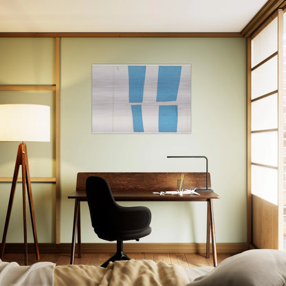 Blue and White - Ellsworth Kelly Brushed Aluminum Print - 70x100 cm / 28x40 inches | Ellsworth Kelly Aluminum Print | Ellsworth Kelly Prints