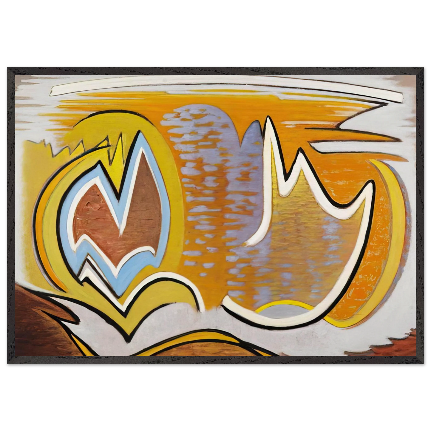 Abstract - Abstract Art - Lawren Harris 70x100 cm / 28x40 inches Framed Art Print – Black Wooden Frame