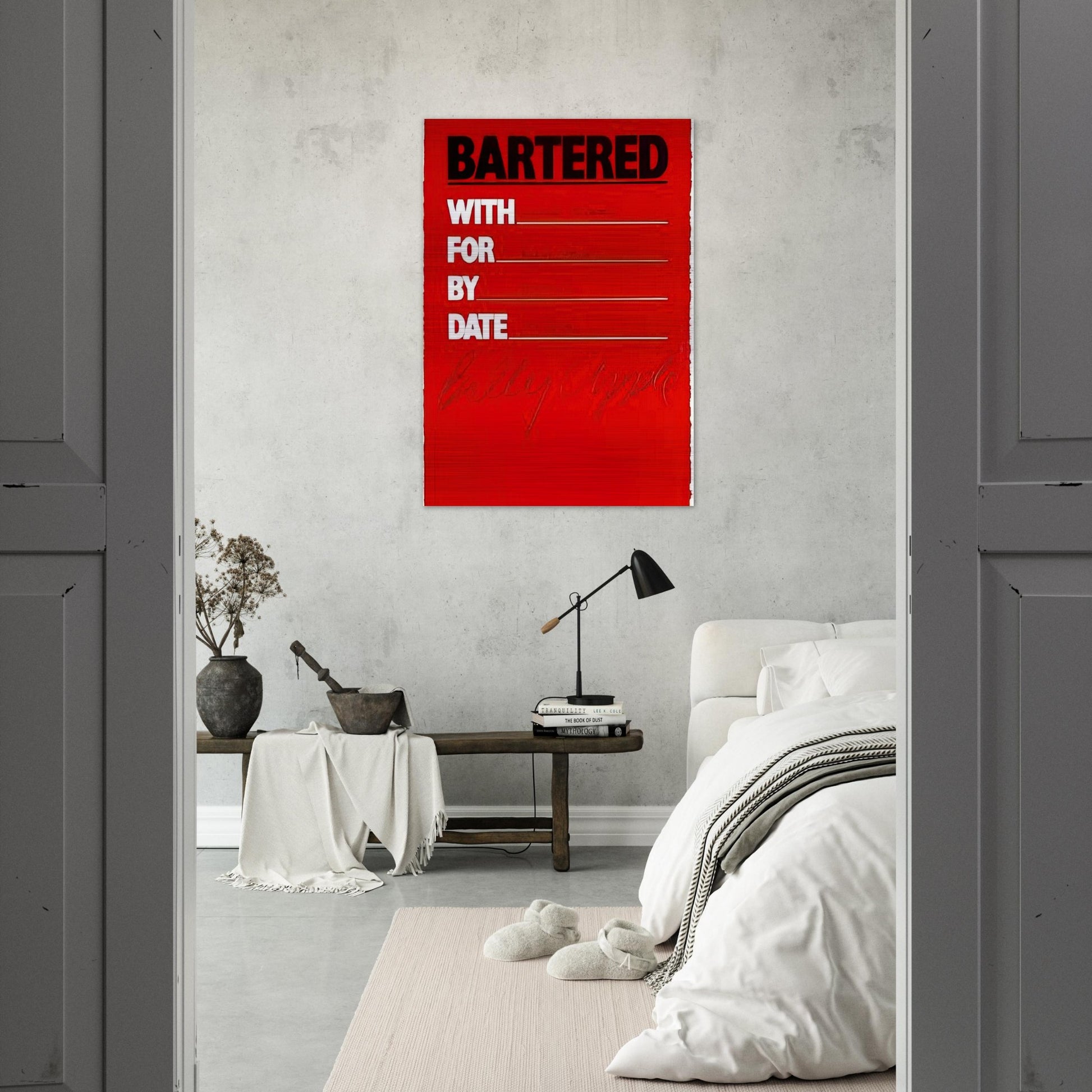 Bartered - 1986 - Billy Apple Brushed Aluminum Print - 70x100 cm / 28x40 inches | Billy Apple Aluminum Print | Billy Apple Prints