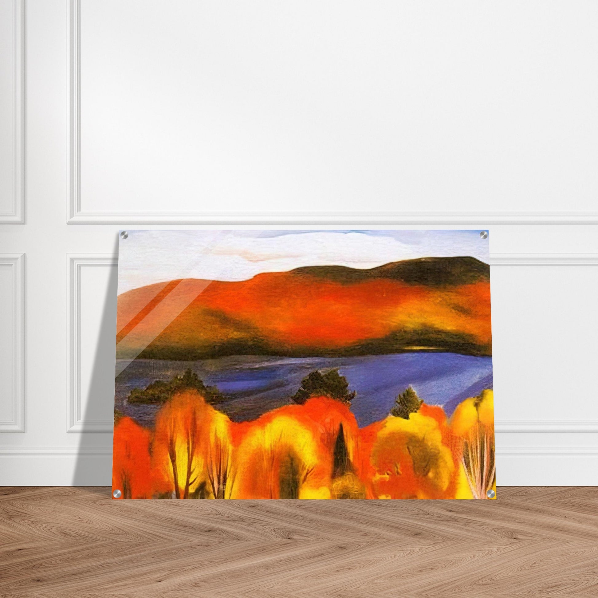 Lake George, Autumn - Georgia O'Keeffe Acrylic Print - 70x100 cm / 28x40″ inches