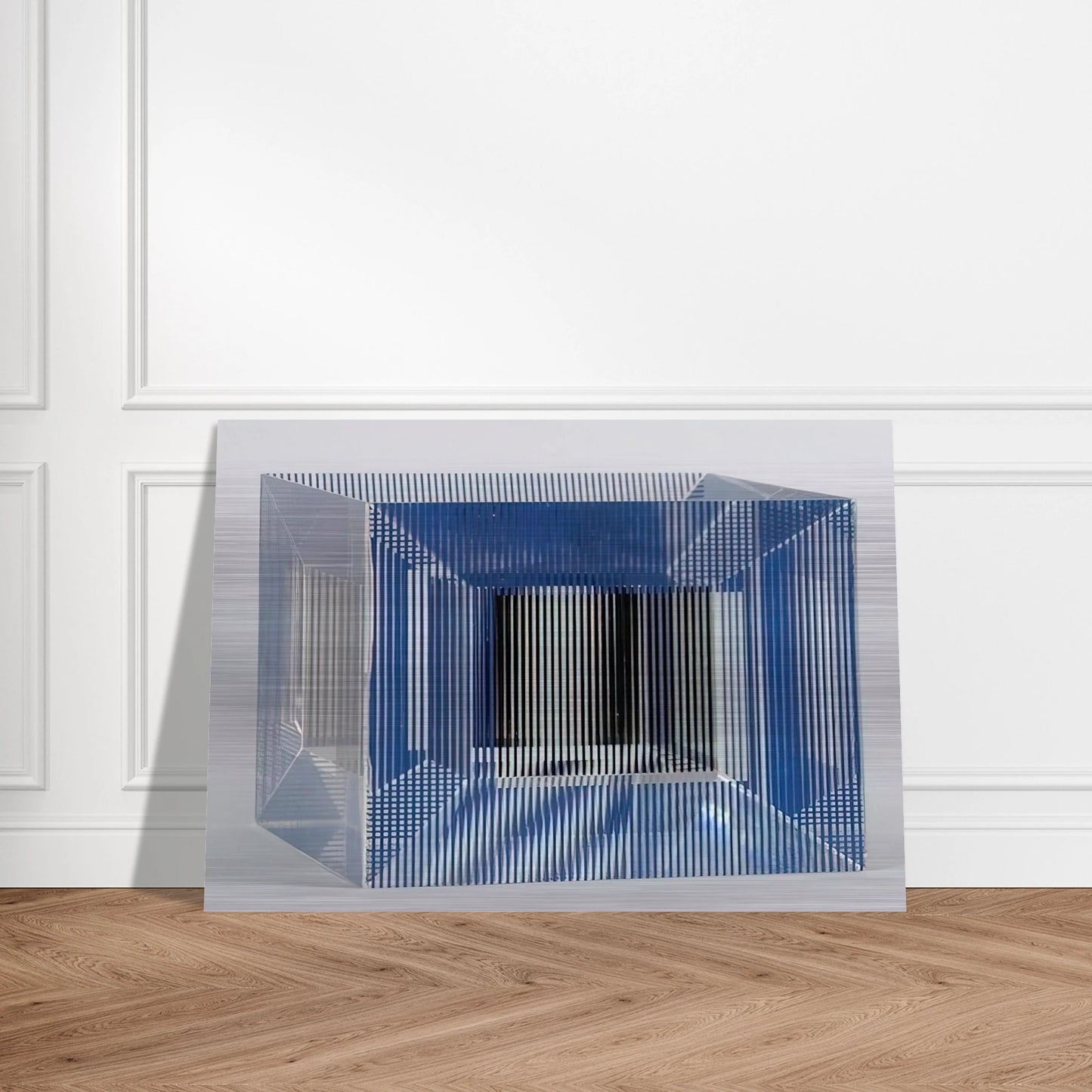 CUBE WITH AMBIGOUS SPACE 1981 - Jesus Rafael Soto Brushed Aluminum Print - 70x100 cm / 28x40 inches | Jesus Rafael Soto Aluminum Print | Jesus Rafael Soto Prints