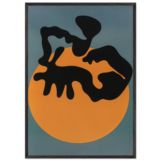 Not far from the sun the moon and the stars - Jean Arp 70x100 cm / 28x40 inches Framed Art Print – Black Wooden Frame