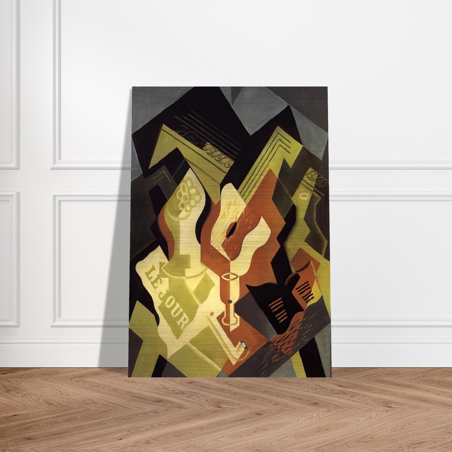 GUITAR AND FRUIT DISH - Juan Gris Brushed Aluminum Print - 70x100 cm / 28x40 inches | Juan Gris Aluminum Print | Juan Gris Prints