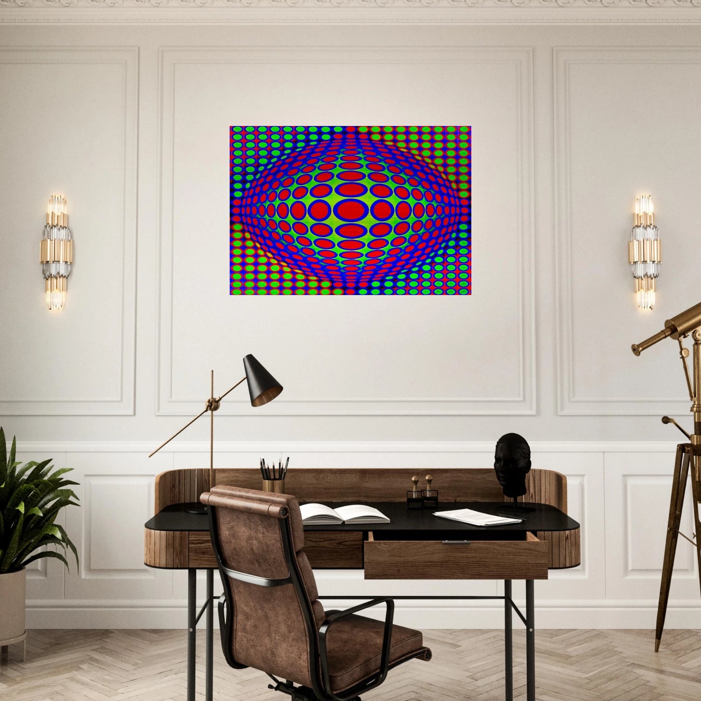 Vega 200 - 1968 - Victor Vasarely Brushed Aluminum Print - 70x100 cm / 28x40 inches | Victor Vasarely Aluminum Print | Victor Vasarely Prints