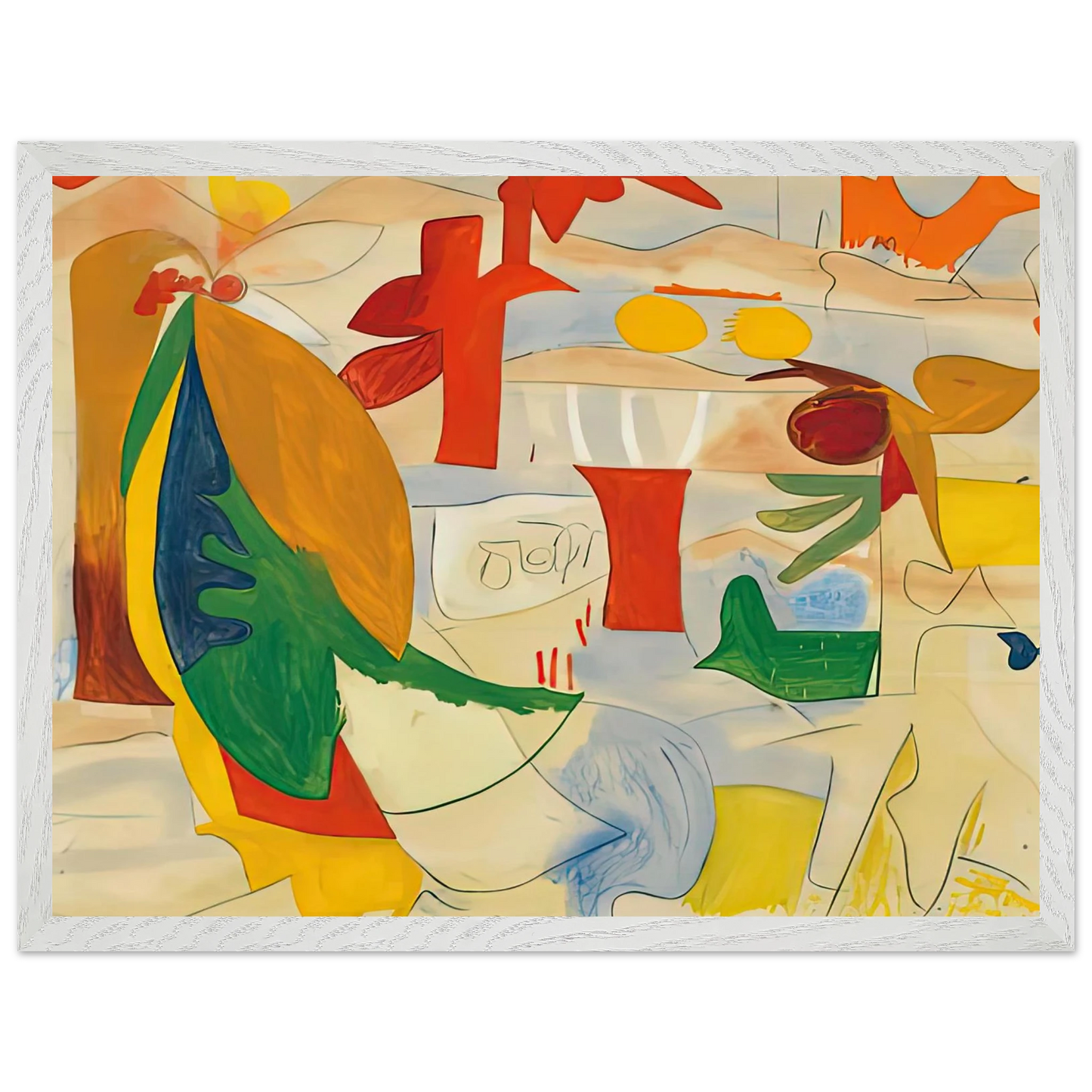 Helen Frankenthaler - Abstract Landscape, 1951- Wall Art - 60x80 cm / 24x32 inches - Premium Wooden Framed Poster With Fine Art Paper-canvas - Black frame