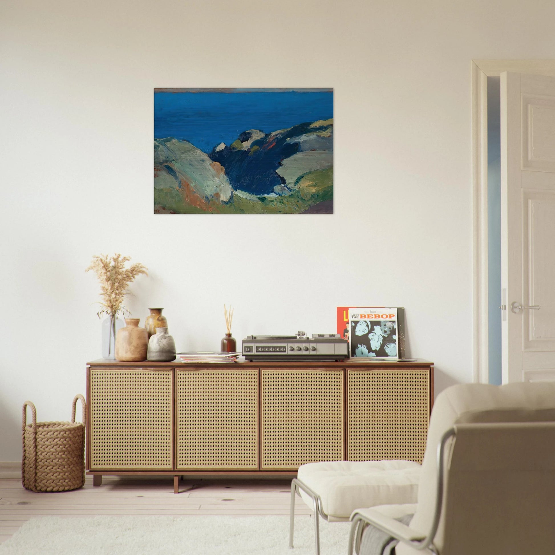 Rocks and Sea - Edward Hopper Brushed Aluminum Print - 70x100 cm / 28x40 inches | Edward Hopper Aluminum Print | Edward Hopper Prints