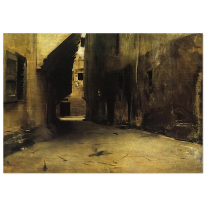 A Street in Venice - John Singer Sargent Brushed Aluminum Print - 70x100 cm / 28x40 inches | John Singer Sargent Aluminum Print | John Singer Sargent Prints