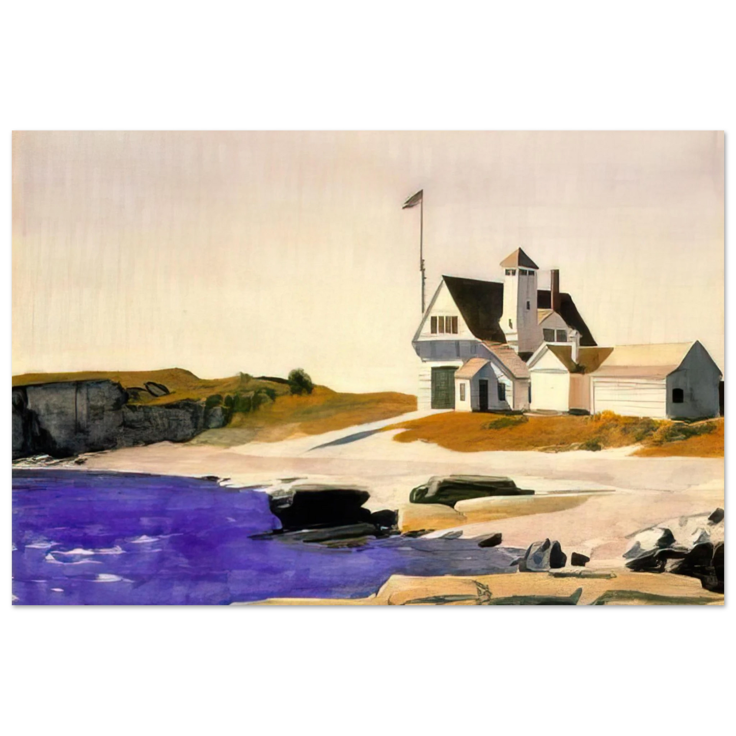 Edward Hopper - Coast Guard Station, Two Lights, Maine Fine Art Poster