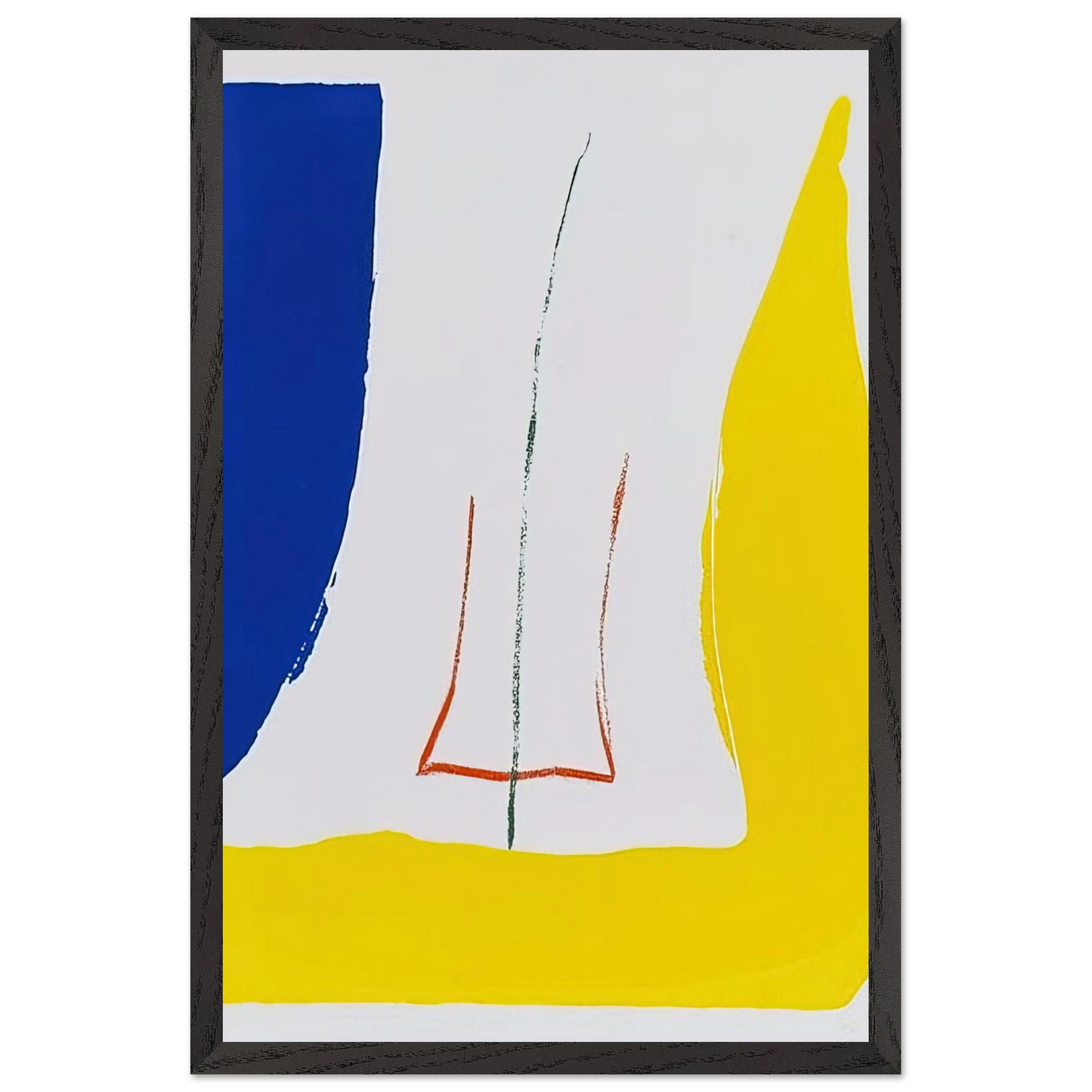 Helen Frankenthaler - Sun Corner - 1968 Wall art - A1 (59.4 x 84.1  cm) - Premium Wooden Framed Poster With Fine Art Paper-canvas - Wood frame