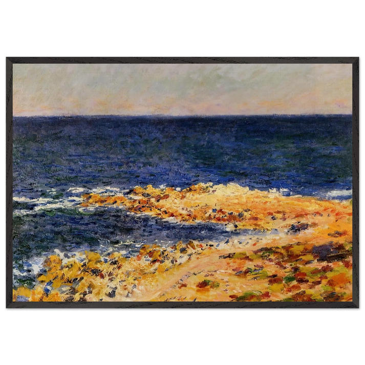 The Big Blue at Antibes - claude monet 70x100 cm / 28x40 inches Framed Art Print – Black Wooden Frame