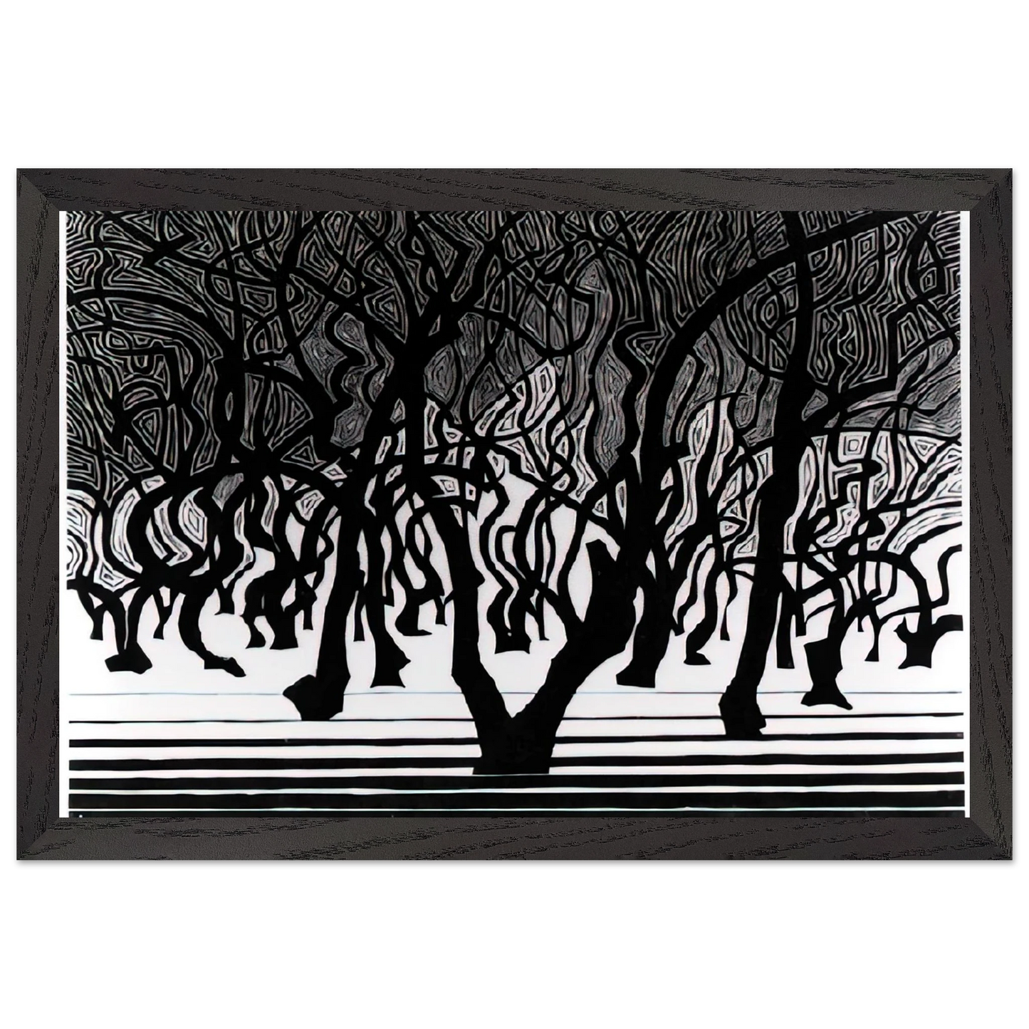 MC Escher - ESCHER (9) Wall Art - 60x80 cm / 24x32 inches - Premium Wooden Framed Poster With Fine Art Paper-canvas - White frame