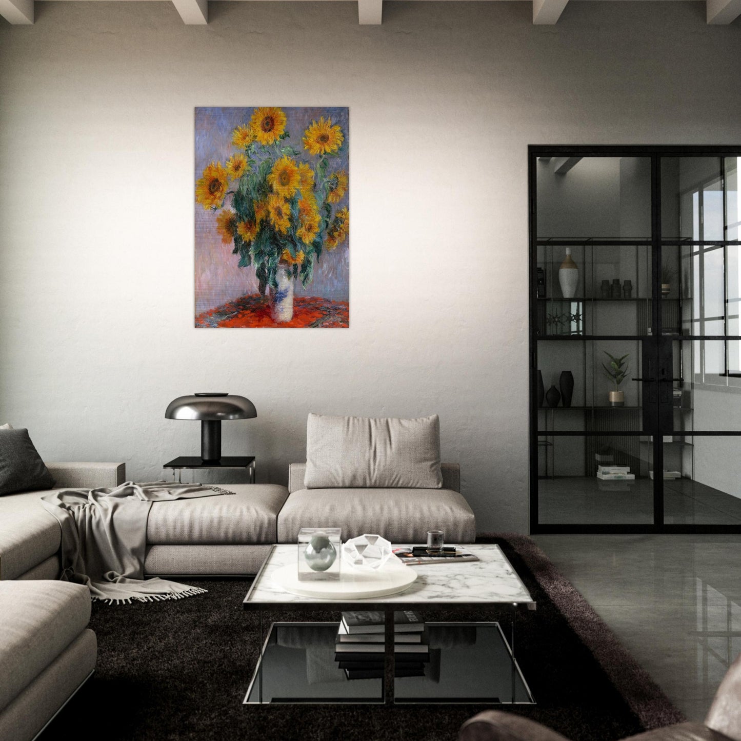 Bouquet of Sunflowers - claude monet Brushed Aluminum Print - 70x100 cm / 28x40 inches | claude monet Aluminum Print | claude monet Prints