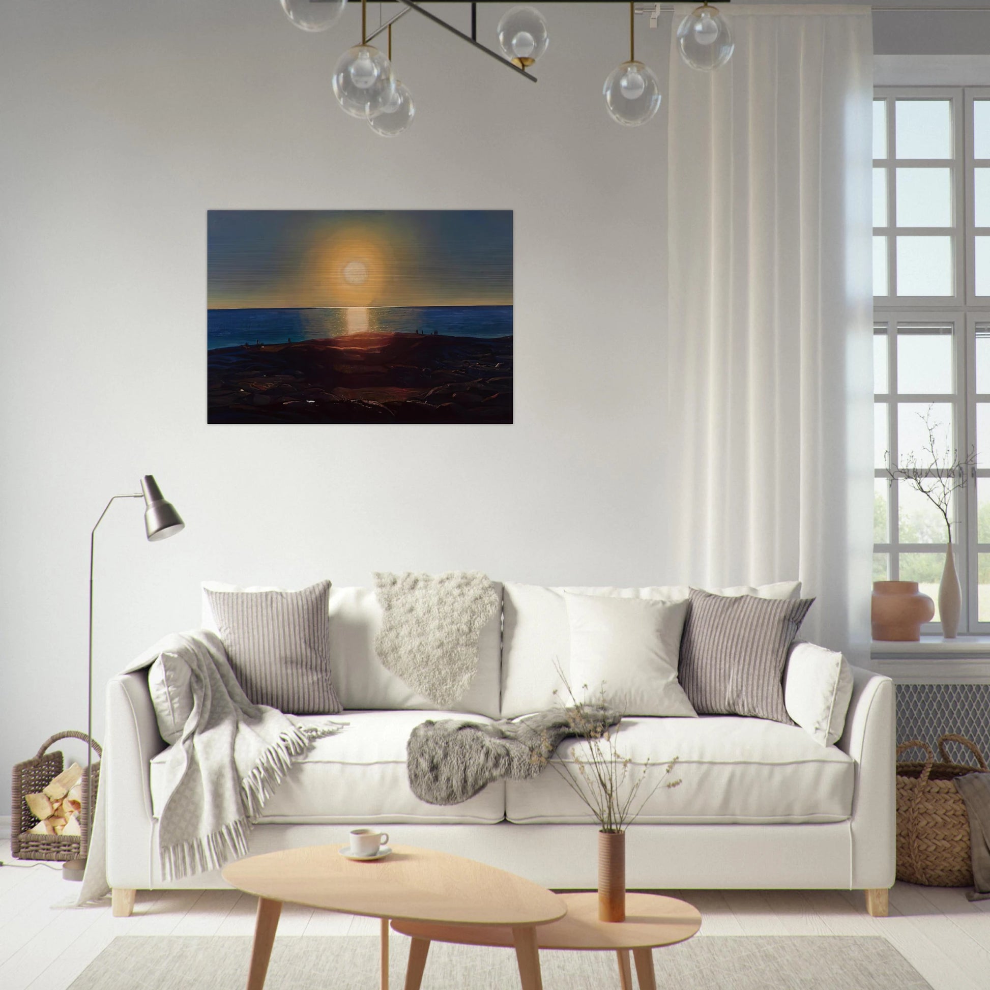 Calm and Free Maine Coast - Rockwell Kent Brushed Aluminum Print - 70x100 cm / 28x40 inches | Rockwell Kent Aluminum Print | Rockwell Kent Prints