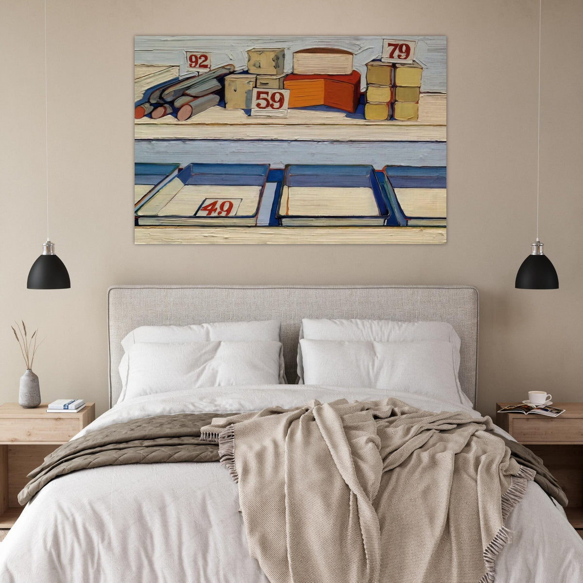 Delicatessen Counter - 1962 - Wayne Thiebaud Art Prints - 100x150 cm / 40x60″ inches | Wayne Thiebaud Poster | Wayne Thiebaud Prints