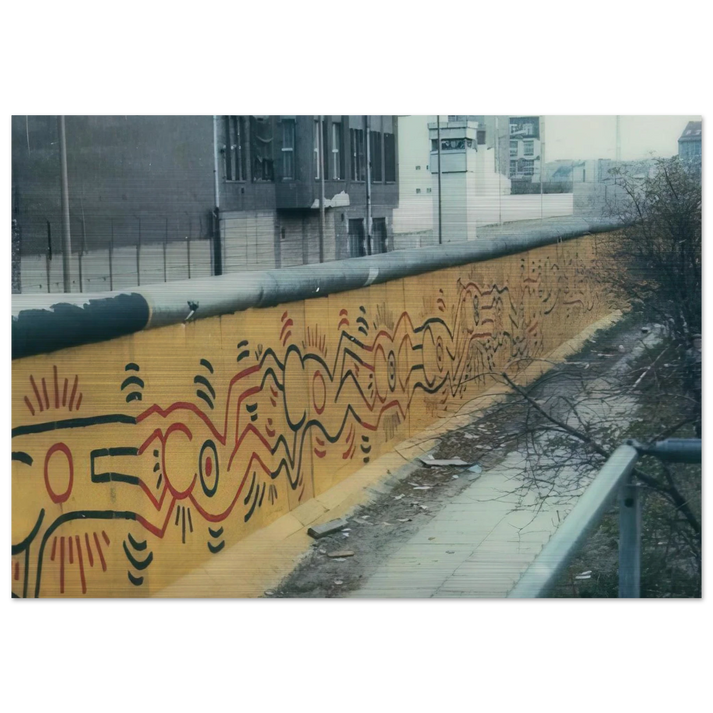 BERLIN MURAL 1986 - Keith Haring Brushed Aluminum Print - 70x100 cm / 28x40 inches | Keith Haring Aluminum Print | Keith Haring Prints