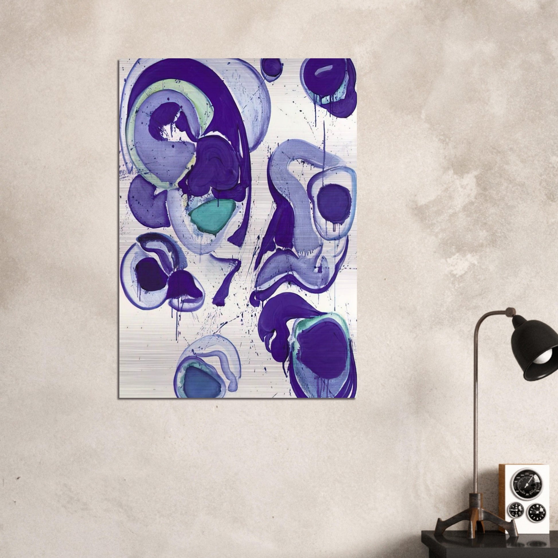 Blue - Sam Francis Brushed Aluminum Print - 70x100 cm / 28x40 inches | Sam Francis Aluminum Print | Sam Francis Prints