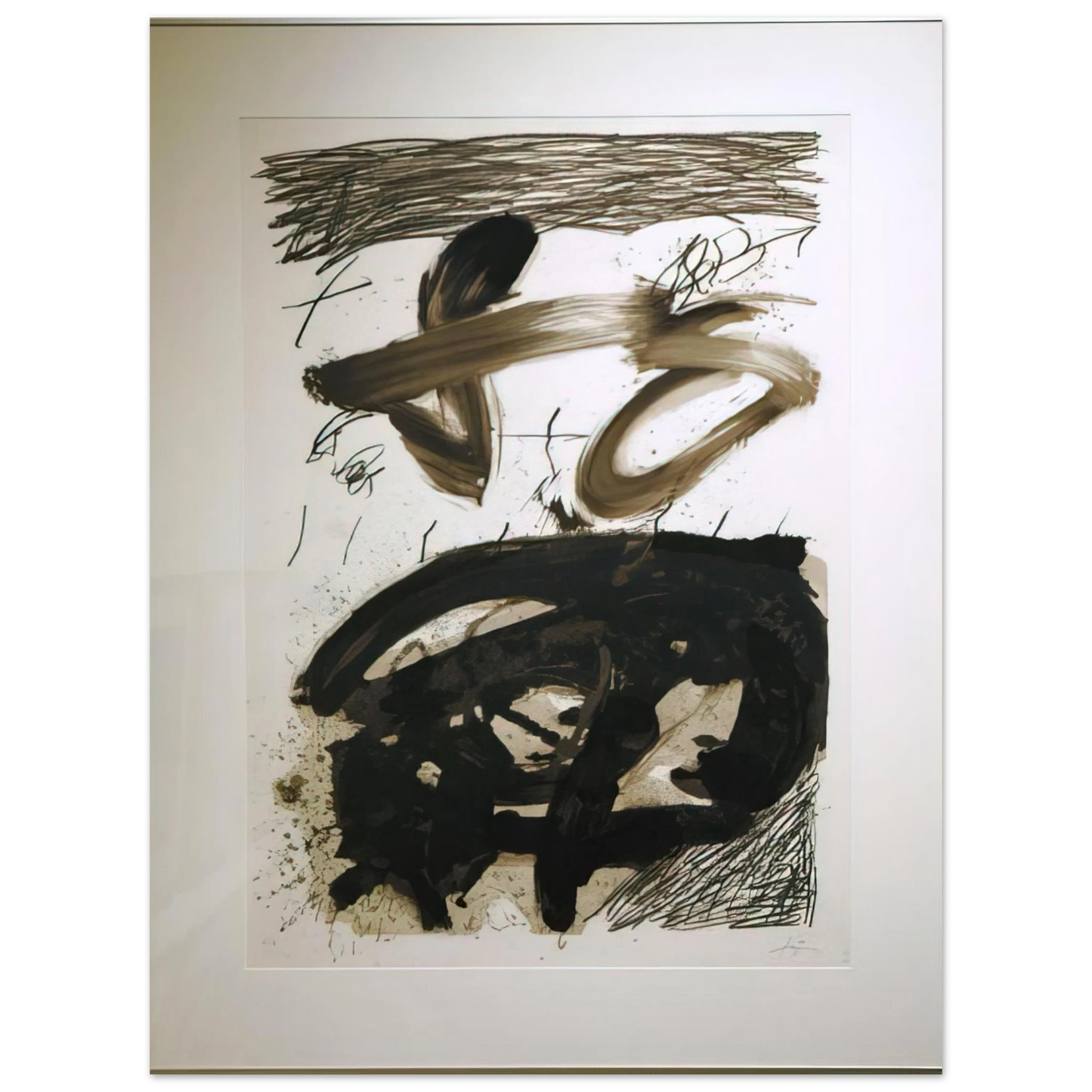 Antoni Tapies - CALLIGRAPHIQUE 1987  75x100 cm / 30x40inches Fine Art Poster