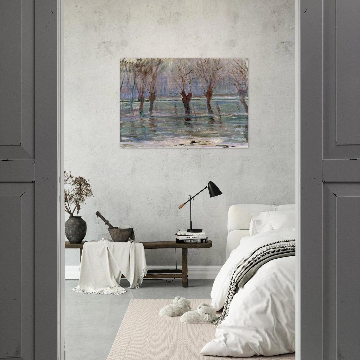 Flood Waters - claude monet Brushed Aluminum Print - 70x100 cm / 28x40 inches | claude monet Aluminum Print | claude monet Prints
