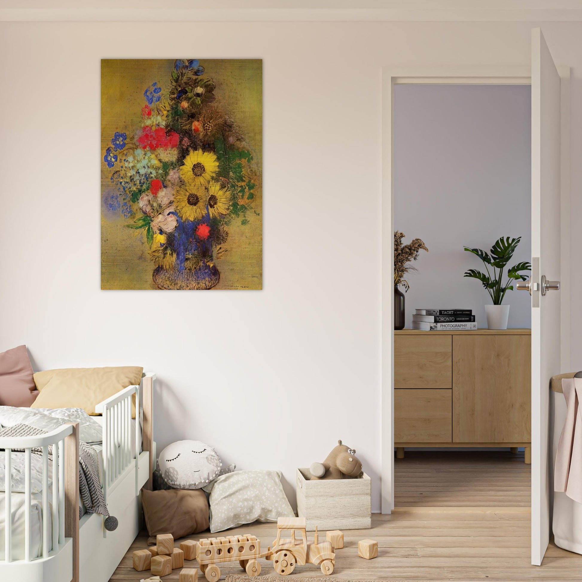 VASE OF FLOWERS 12 - Odilon Redon Brushed Aluminum Print - 70x100 cm / 28x40 inches | Odilon Redon Aluminum Print | Odilon Redon Prints