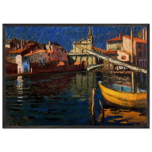 MARTIGUES - Raoul Dufy 70x100 cm / 28x40 inches Framed Art Print – Black Wooden Frame