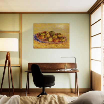 Still Life with Basket of Apples - Vincent van Gogh Brushed Aluminum Print - 70x100 cm / 28x40 inches | Vincent van Gogh Aluminum Print | Vincent van Gogh Prints