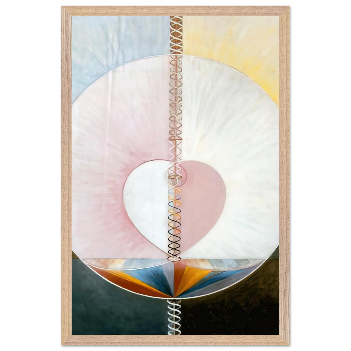 Hilma af Klint - WHAT A HUMAN BEING IS 1910 Wall art - 60x90 cm / 24x36 Inches - Premium Wooden Framed Poster With Fine Art Paper - Black frame