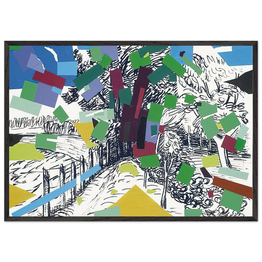 Polish Landscape - 2006 - Wojciech Fangor 70x100 cm / 28x40 inches Framed Art Print – Black Wooden Frame