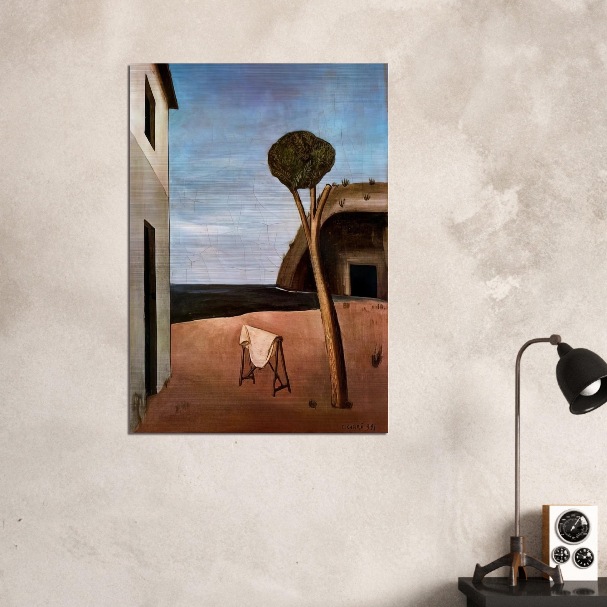 A PINE BY THE SEA 1921 - Carlo Carra Brushed Aluminum Print - 70x100 cm / 28x40 inches | Carlo Carra Aluminum Print | Carlo Carra Prints