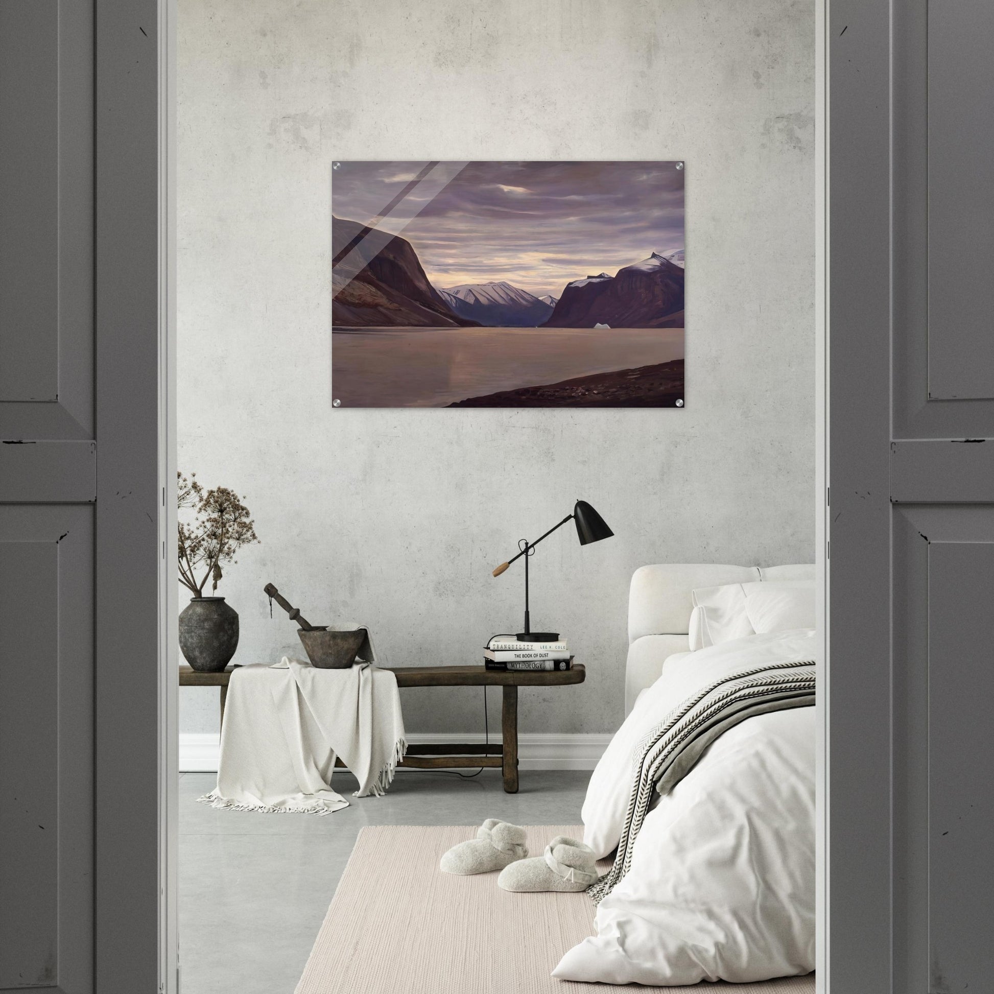 North Greenland Fiord, Gray Day - Rockwell Kent Acrylic Print - 70x100 cm / 28x40″ inches