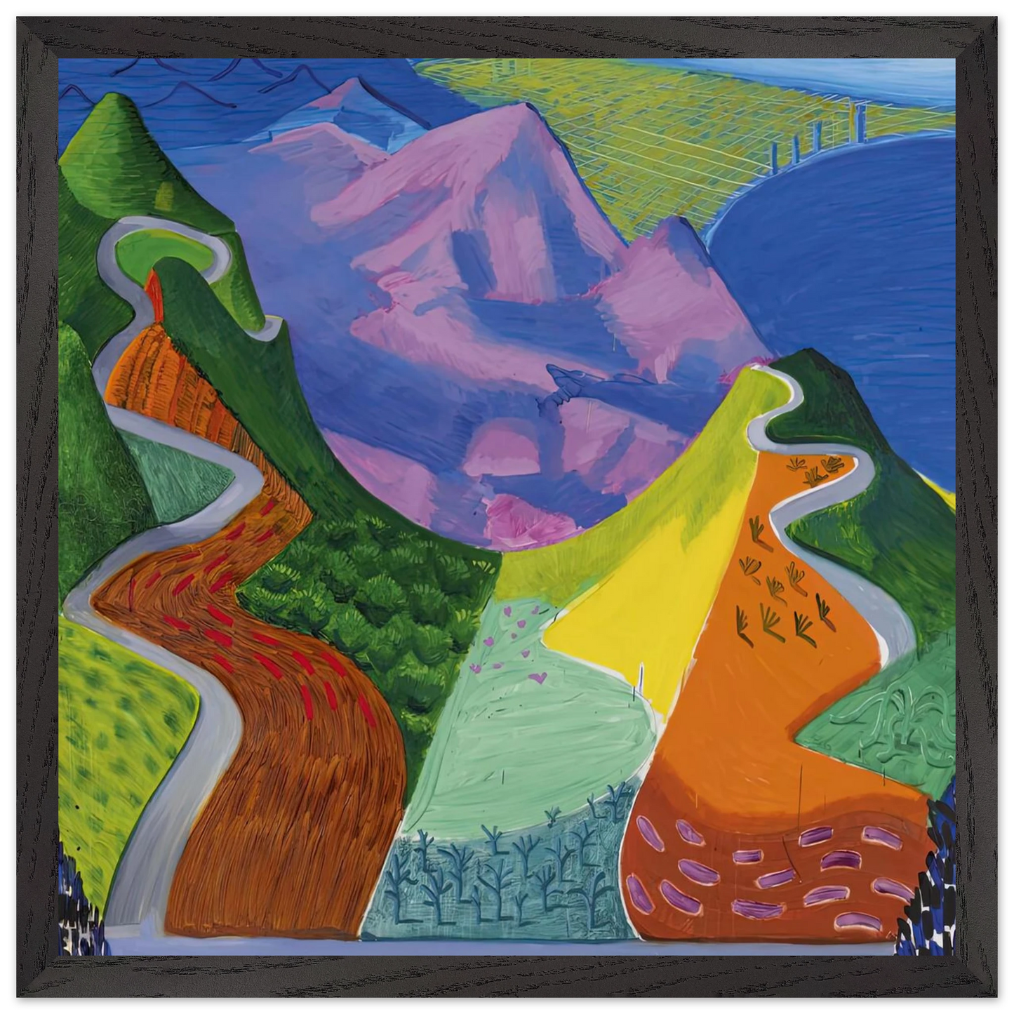 David Hockney - David Hockney Wall art - 50x50 cm / 20x20 inches - Premium Wooden Framed Poster With Fine Art Paper-canvas - Wood frame