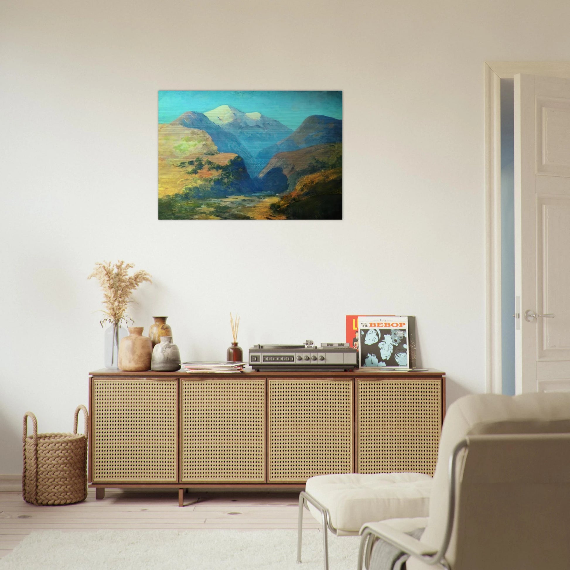 Snowy mountain peaks. Caucasus. - Arkhyp Kuindzhi Brushed Aluminum Print - 70x100 cm / 28x40 inches | Arkhyp Kuindzhi Aluminum Print | Arkhyp Kuindzhi Prints