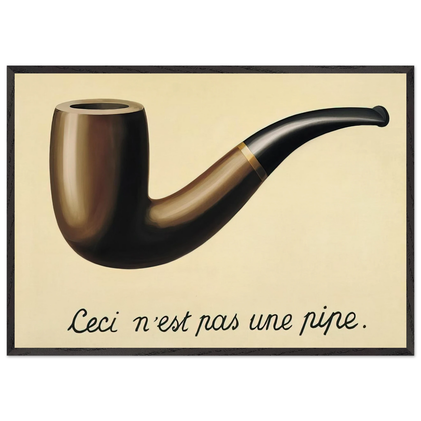THE TREACHERY OF IMAGES THIS IS NOT A PIPE 1948 - Rene Magritte 70x100 cm / 28x40 inches Framed Art Print – Black Wooden Frame