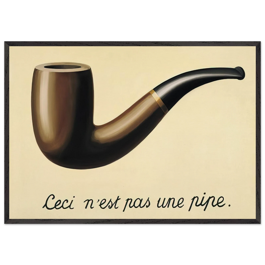 THE TREACHERY OF IMAGES THIS IS NOT A PIPE 1948 - Rene Magritte 70x100 cm / 28x40 inches Framed Art Print – Black Wooden Frame